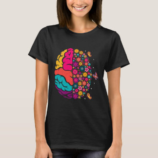 Mental Health Floral Brain Depression Awareness Co T-shirt