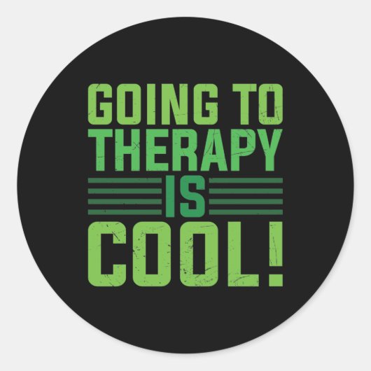Mental Health Going To Therapy Is Cool Ronde Sticker (Voorkant)
