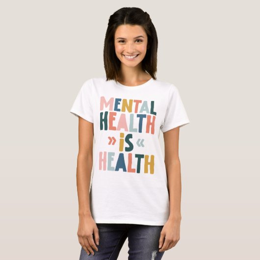 Mental Health is gezondheid T-shirt, Inspirerend T-shirt (Voorkant volledig)