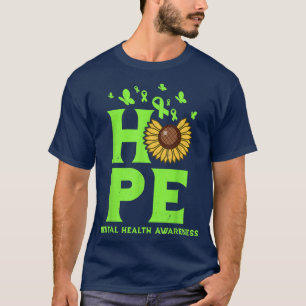 Mental Health Lime Green Hope Sunflower Aw T-shirt