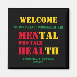 Mental Health MANNEN DIE PRATEN HEAL Barber Magneet