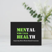 Mental Health MANNEN DIE PRATEN HEAL Custom Suppor Briefkaart (Staand voorkant)