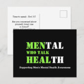 Mental Health MANNEN DIE PRATEN HEAL Custom Suppor Briefkaart (Voorkant / Achterkant)