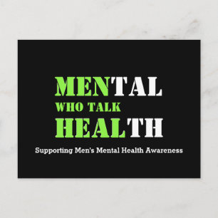Mental Health MANNEN DIE PRATEN HEAL Custom Suppor Briefkaart