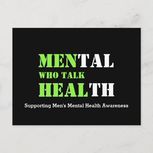 Mental Health MANNEN DIE PRATEN HEAL Custom Suppor Briefkaart (Voorkant)