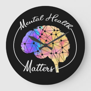 Mental Health Matters Funny Brain Multi-Color Grote Klok
