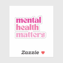 Mental Health Matters Retro Quote Barbiecore Roze Sticker