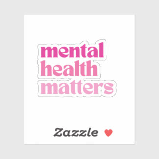 Mental Health Matters Retro Quote Barbiecore Roze Sticker