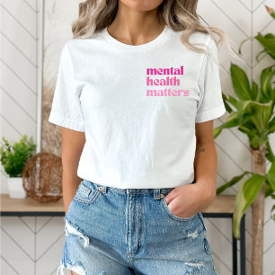 Mental Health Matters Retro Quote Barbiecore Roze T-shirt