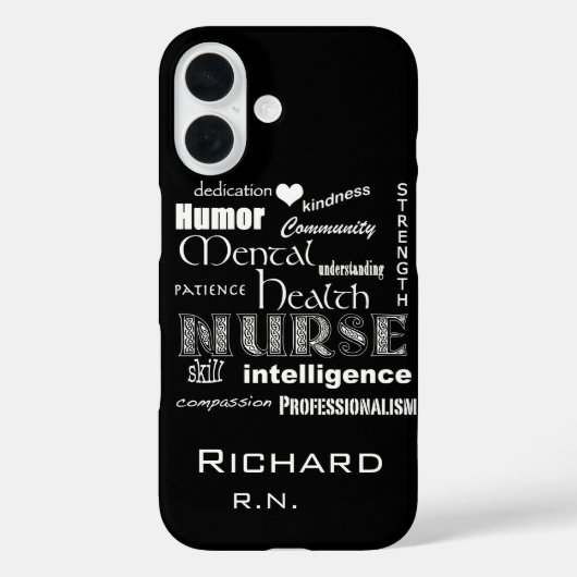 Mental Health Nurse-Attributen/Coal Black Case-Mate iPhone Case (Achterkant)