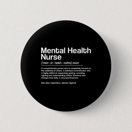 Mental Health Nurse Definition Ronde Button 5,7 Cm (Voorkant)