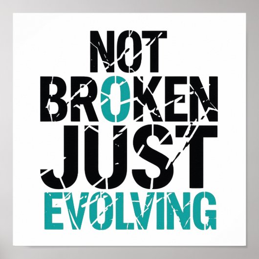 Mental Health Recovery Not Broken Quote Poster (Voorkant)