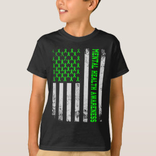Mental Health S Amerikaanse vlag Geestelijke Gezon T-shirt