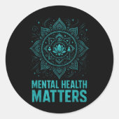 Mental Health S End Stigma Awareness  Ronde Sticker (Voorkant)
