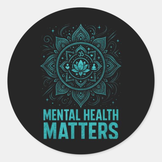 Mental Health S End Stigma Awareness  Ronde Sticker (Voorkant)