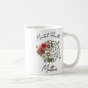 Mental Health S Floral Brain Geestelijke Gezondhei Koffiemok