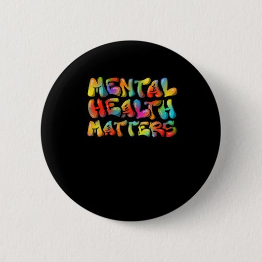 Mental Health S Graffiti Sticker Ronde Button 5,7 Cm (Voorkant)