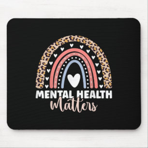 Mental Health S Leopard Print Boho Rainbow Awarene Muismat