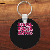 Mental Health S Pink Text Sticker Sleutelhanger (Voorkant)