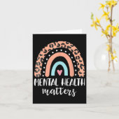 Mental Health S Shirt Leopard Boho Rainbow Awarene Kaart (Gele Bloem)