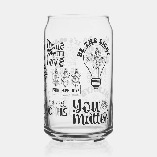 Mental Health Self Care Positive Affirmations Mind Blikvorm Glas (Achterkant)