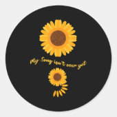 Mental Health Semicolon Sunflower Suicide Preventi Ronde Sticker (Voorkant)