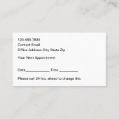 Mental  Health Services Office Appointment Cards Visitekaartje (Achterkant)