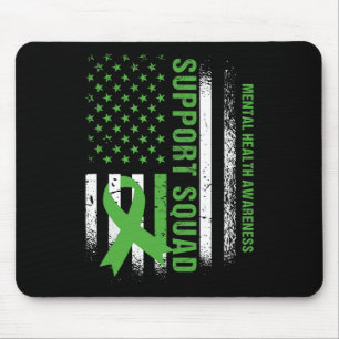 Mental Health Squad Awareness Amerikaanse vlag gro Muismat