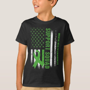 Mental Health Squad Awareness Amerikaanse vlag gro T-shirt