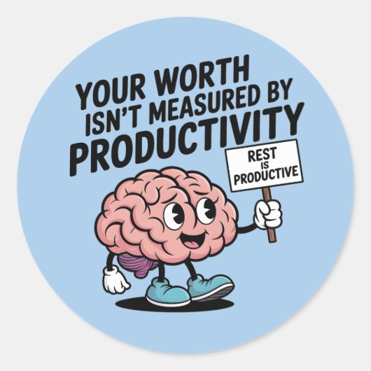 Mental Health Sticker – Self-Care, Rest & Worth (Voorkant)