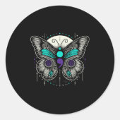 Mental Health Suicide Awareness Semicolon Butterfl Ronde Sticker (Voorkant)