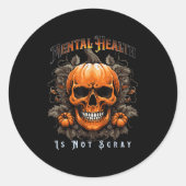 Mental Health Suicide Prevention Halloween Skeleto Ronde Sticker (Voorkant)