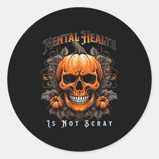 Mental Health Suicide Prevention Halloween Skeleto Ronde Sticker (Voorkant)