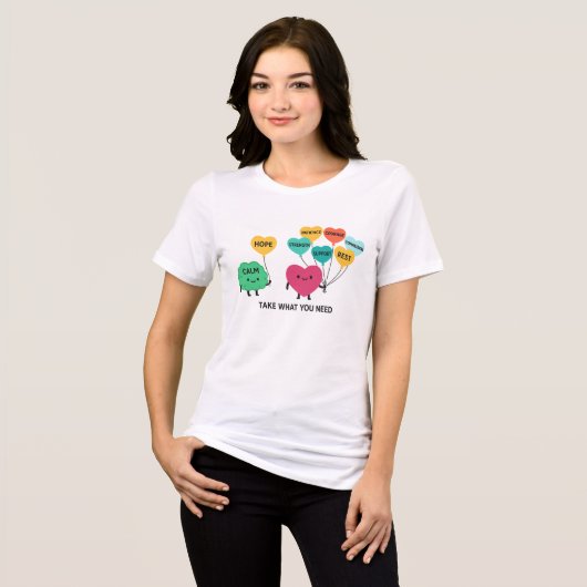 Mental Health Support Balloons Tri-Blend Shirt (Voorkant volledig)