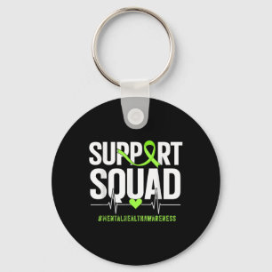 Mental Health Support Squad Ribbon Awareness Manne Sleutelhanger