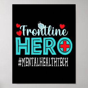Mental Health Tech Frontline Hero Workers Vrouwen Poster