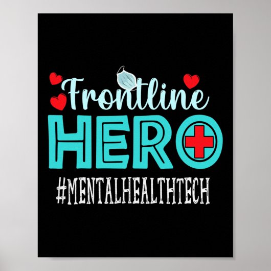 Mental Health Tech Frontline Hero Workers Vrouwen Poster (Voorkant)