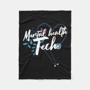 Mental Health Tech Healthcare Worker Psychiatric T Fleece Deken