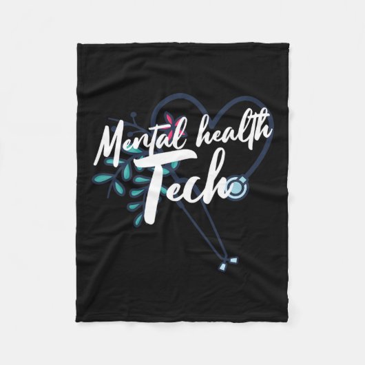 Mental Health Tech Healthcare Worker Psychiatric T Fleece Deken (Voorkant)
