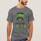 Mental Health Warrior Messy Bun Mental Health Awar T-shirt (Voorkant)