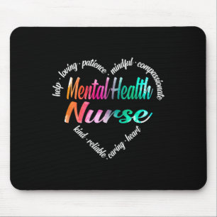 Mental Health Zurse Heart Word Cloud Waterverf Ra Muismat