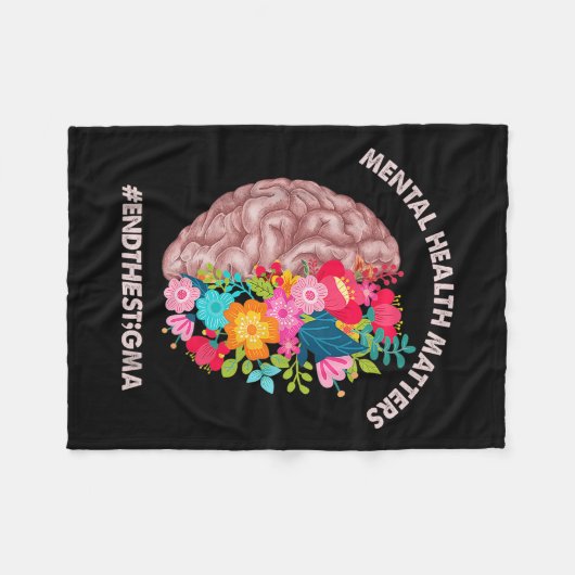 Mental Health's Awareness Month Shirt Einde van de Fleece Deken (Voorkant (Horizontaal))