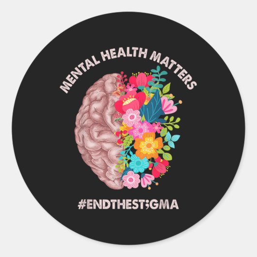 Mental Health's Awareness Month Shirt Einde van de Ronde Sticker (Voorkant)