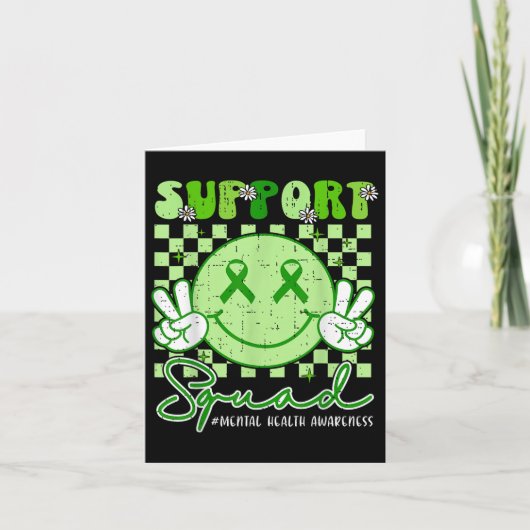 Mental Health's Awareness Support Squad Smile Face Kaart (Voorkant)