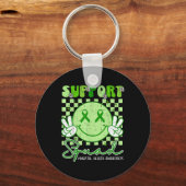 Mental Health's Awareness Support Squad Smile Face Sleutelhanger (Voorkant)