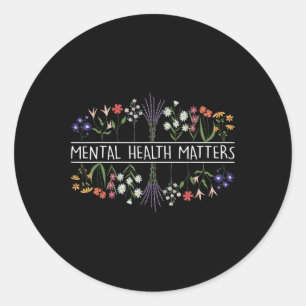 Mental Health's Awareness Wildflower Psycholoog Ronde Sticker