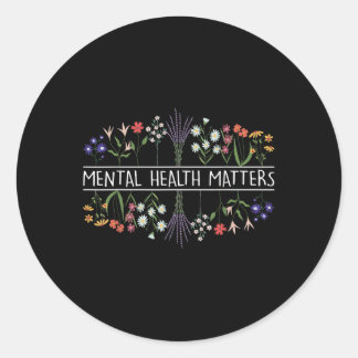 Mental Health's Awareness Wildflower Psycholoog Ronde Sticker