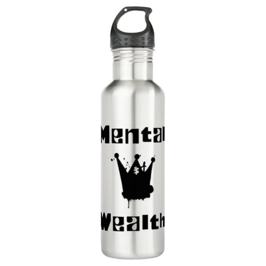 mental wealth is mental health waterfles  (Voorkant)