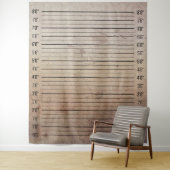 Mentale Asiel Line-Up Mugshot Grunge Hoogtekaart Wandkleed (In situ)