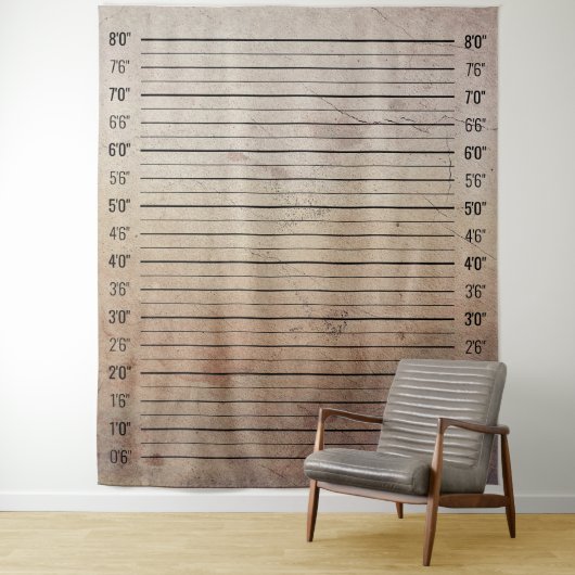 Mentale Asiel Line-Up Mugshot Grunge Hoogtekaart Wandkleed (In situ)